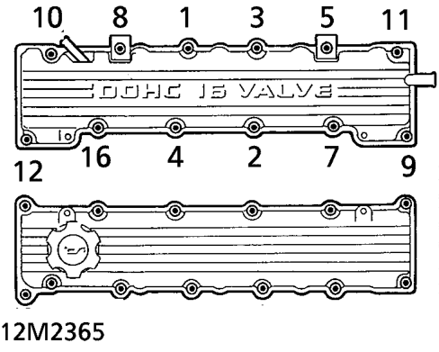 Inlet camshaft cover gasket – Position inlet manifold support brackets to camshaft cover.