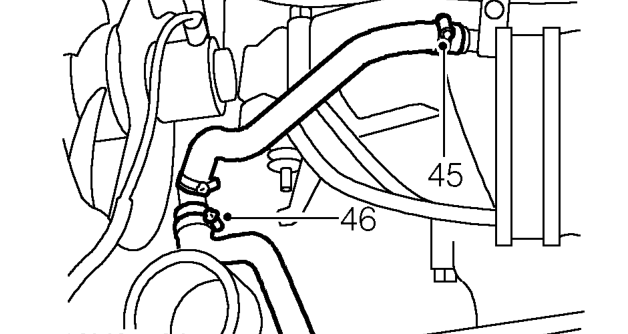 Release expansion tank hose from clip on engine LH mounting.