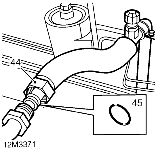 Using tool 18G 1593 disconnect quick release connector connecting 2 halves of clutch hydra