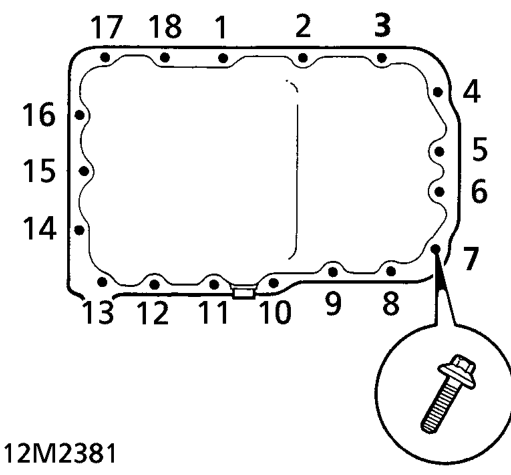 Position NEW gasket on sump flange.