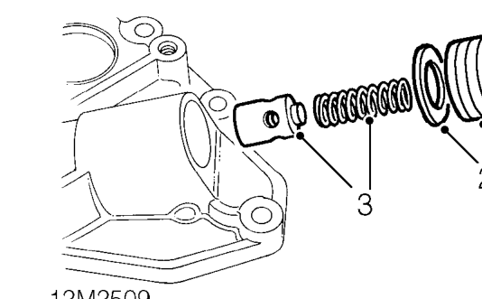 Oil pressure relief valve – Remove drive belt tensioner. See ELECTRICAL, Repairs.
