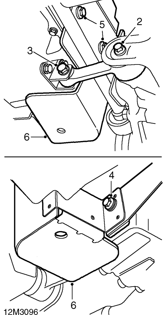 Oil pump acoustic cover – Raise front of vehicle.