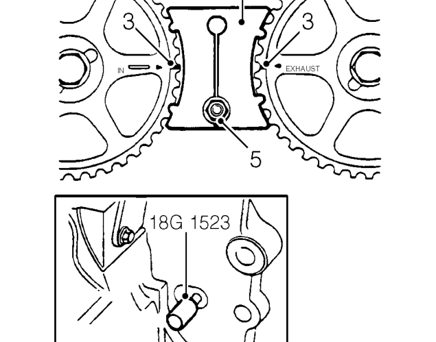 Camshaft timing belt - models with air conditioning – Remove camshaft timing belt centre cover. See this section.