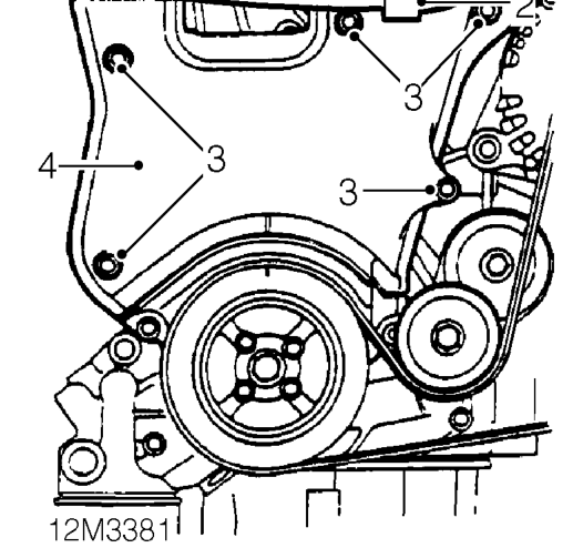 Camshaft timing belt centre cover – Remove camshaft timing belt upper cover. See this section.