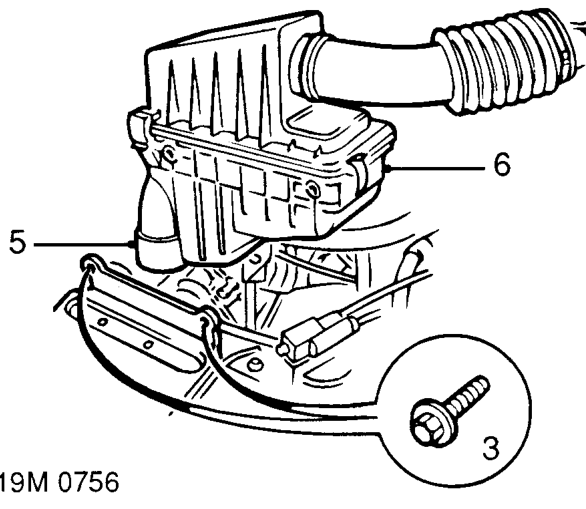 Air cleaner - ’k’ series – Release clip securing intake pipe to throttle housing.