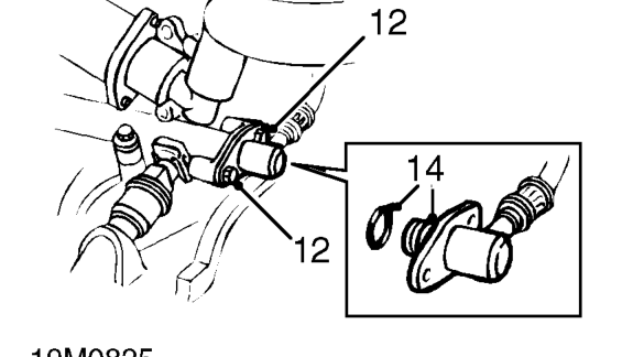 Position an absorbent cloth around fuel rail fuel feed connection.