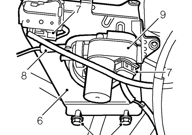 Cruise control vacuum control unit - ’t’ series – Remove bolt securing air intake hose to battery tray mounting bracket.
