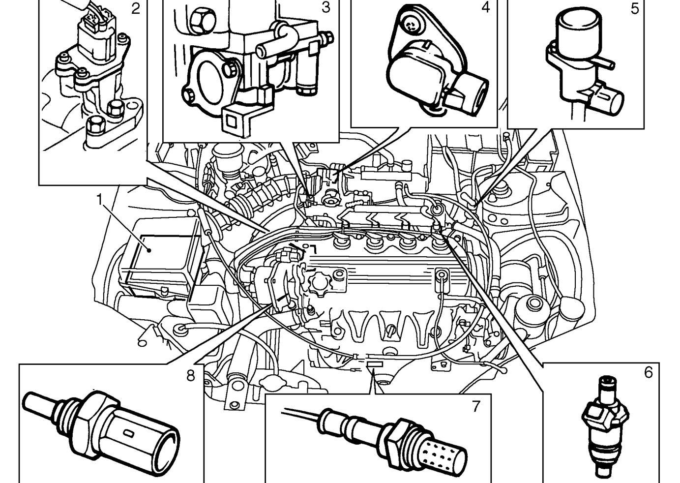 Engine compartment component locations