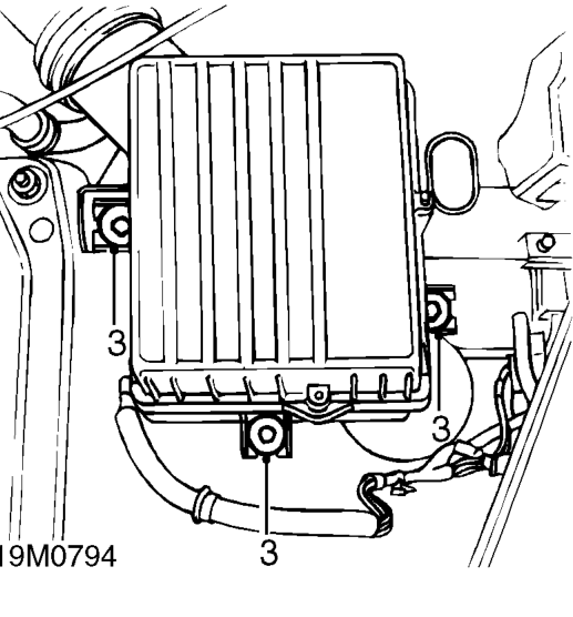 Air cleaner – Release air intake hose from air cleaner.