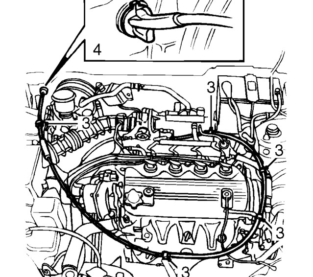 Throttle cable – Release outer cable from abutment bracket and inner cable from throttle cam.