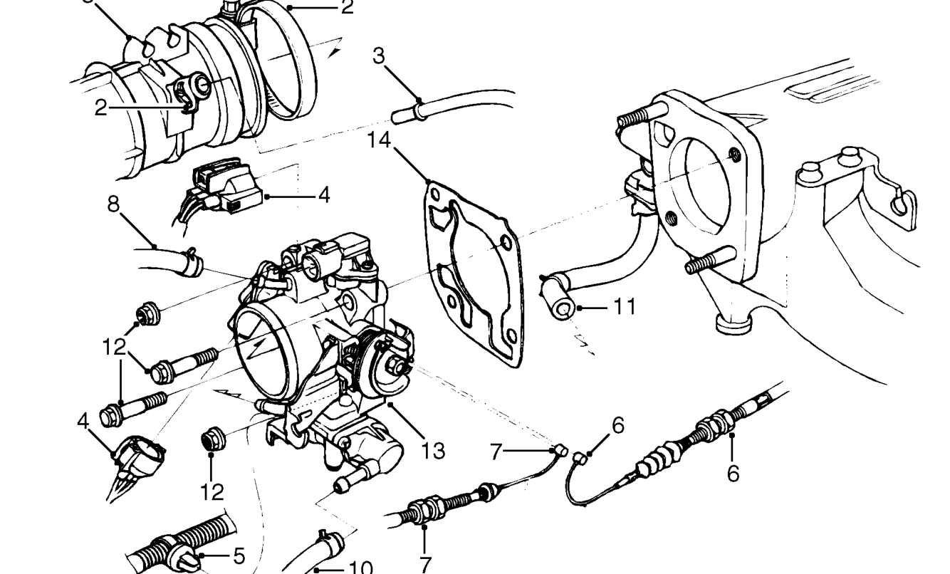 Throttle body - up to 97.5 my – Disconnect battery earth lead.