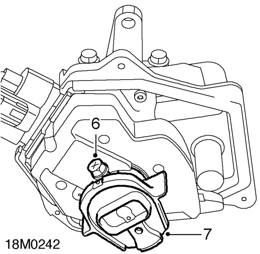 Rotor arm - 97.5 my on – Rotate engine to gain access to rotor arm screw.