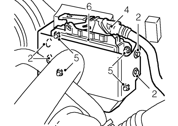 Engine control module - with intercooler (bosch) – Disconnect battery earth lead.