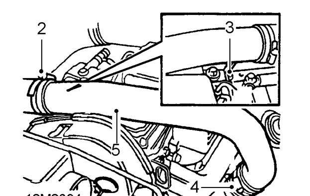 Turbocharger outlet pipe – Remove engine acoustic cover. See BODY, Exterior fittings.