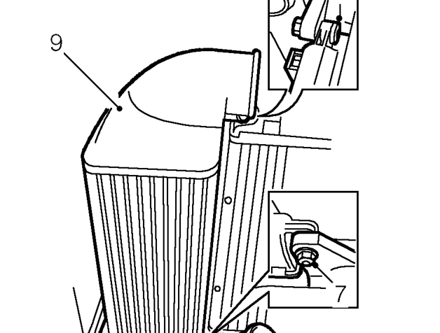 Intercooler – Slacken clip and disconnect bottom hose from intercooler.