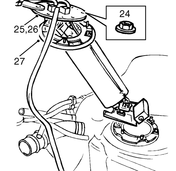 Release clip and disconnect breather hose from fuel tank.