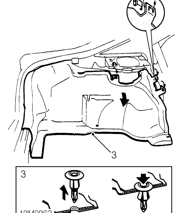 Fuel filler flap release cable – Remove rear seat cushion.