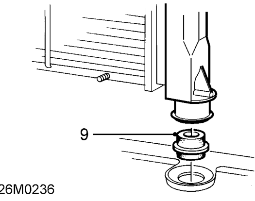 Radiator - ’k’ series without air conditioning – Remove 2 radiator top mounting brackets.