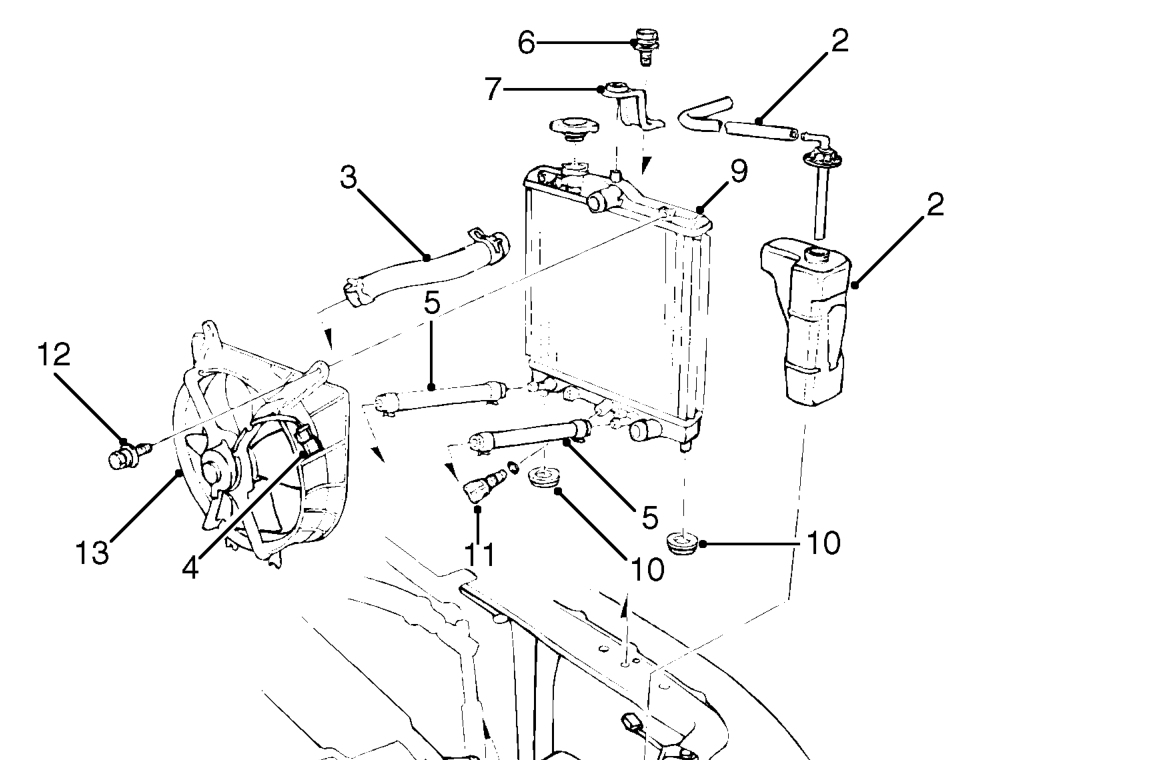Radiator - ’d’ series – Drain cooling system. See Adjustments.