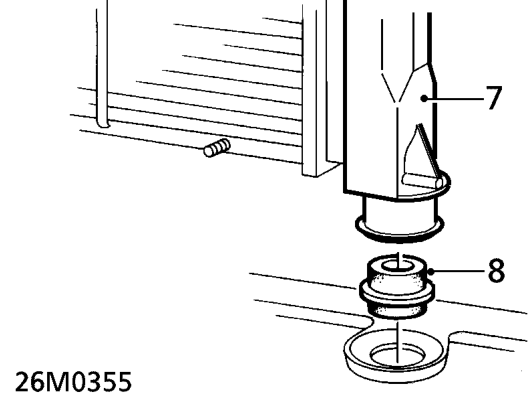 Radiator - ’t’ series – Remove 2 radiator top mounting brackets.