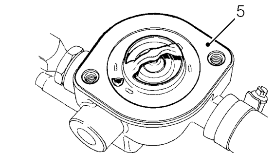 Thermostat - ’t’ series without air conditioning – Release thermostat housing cover.