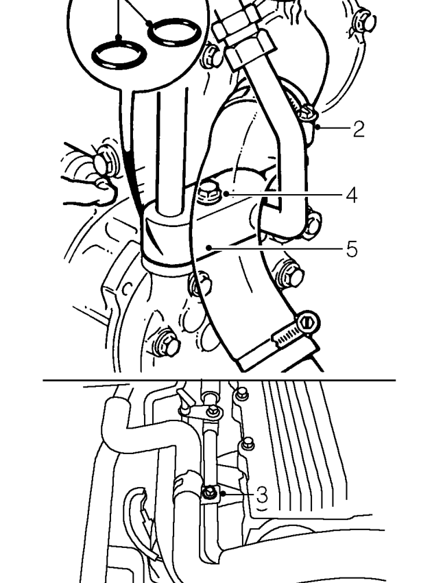 Coolant pump - ’t’ series with air conditioning – Drain cooling system. See Adjustments.