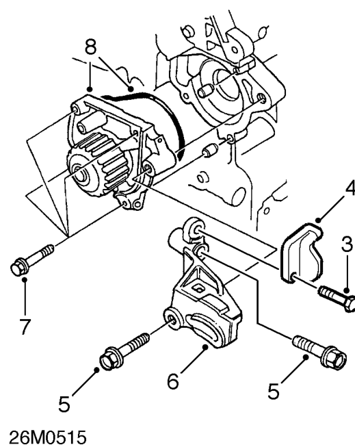 Coolant pump - ’d’ series - 97.5 my on – Remove camshaft timing belt. See ENGINE - ’D’ SERIES, Repairs.