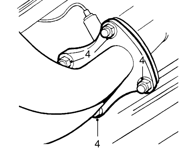 Exhaust front pipe - ’k’ series – Release mounting rubber from pipe bracket.