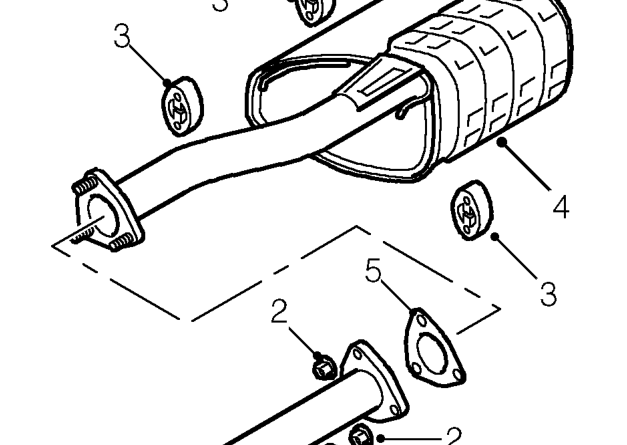 Tail pipe - ’l’ series – Raise vehicle on 4 post ramp.