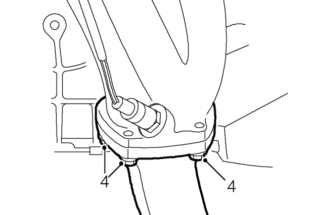 Front pipe - ’t’ series – Release mounting rubber from pipe bracket.