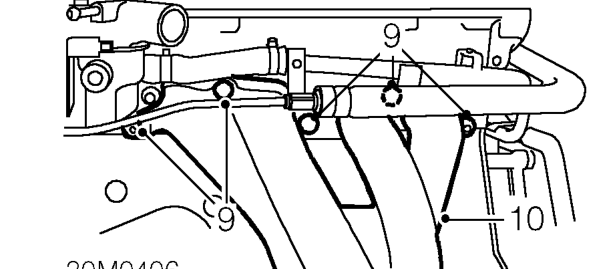 Exhaust manifold gasket - ’t’ series without air conditioning – Remove dipstick tube from engine.