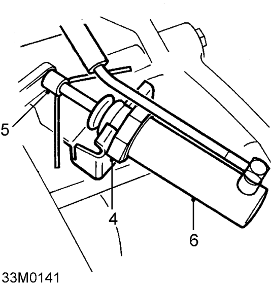 Clutch slave cylinder - ’k’ series – Using tool 18G 1593 disconnect quick release connector connecting 2 halves of clutch hydra