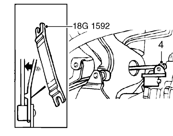 Selector shaft oil seal – Release evaporative emission control canister mounting strap from bracket, move canister a