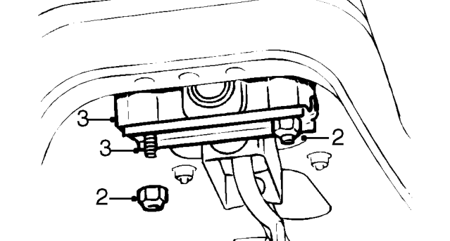 Gear selector mounting – Raise front of vehicle.