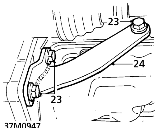 Remove exhaust manifold to cylinder head bolt securing coolant rail support bracket.