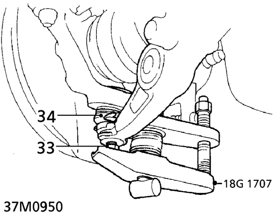 Remove split pin from lower ball joint nut, discard split pin and remove castle nut.
