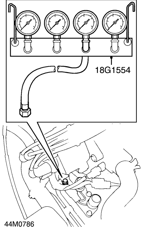 Line pressure test – Run engine until it reaches normal operating temperature.