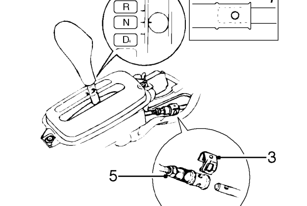 Selector cable adjust – Remove front console. See BODY, Interior trim components.