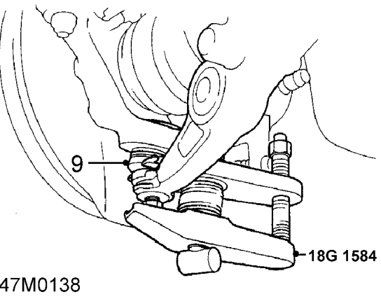 Drive shaft - ’k’, ’d’ &amp; ’t’ series – Remove split pin from lower ball joint nut and remove nut.