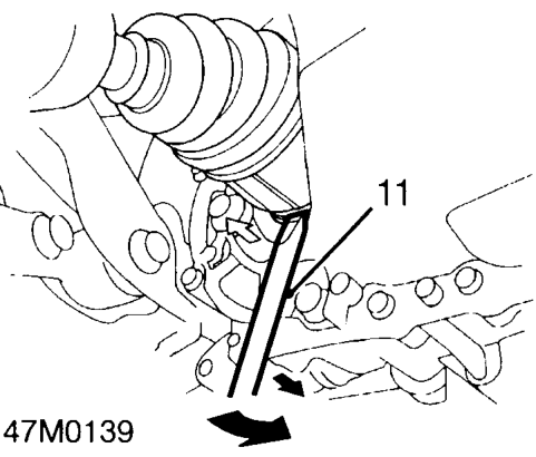 Drive shaft - ’k’, ’d’ &amp; ’t’ series – Pull hub assembly outwards and release drive shaft from hub.
