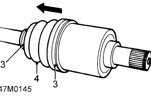 Drive shaft inner joint - ’d’ series – Place drive shaft in vice.