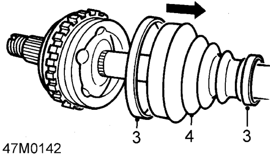 Drive shaft and inner joint - ’k’, ’l’ &amp; ’t’ series – Place drive shaft in vice.