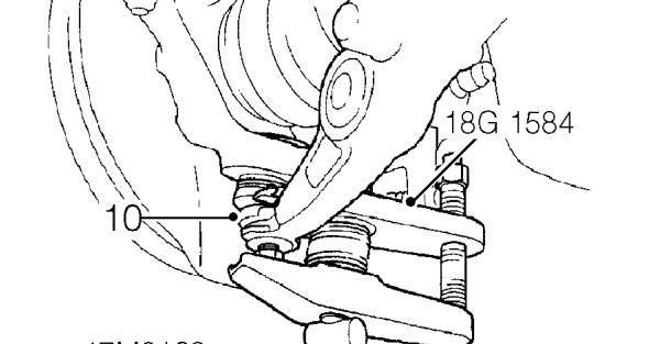 Drive shaft - ’l’ series – Remove split pin from lower ball joint nut and remove nut.
