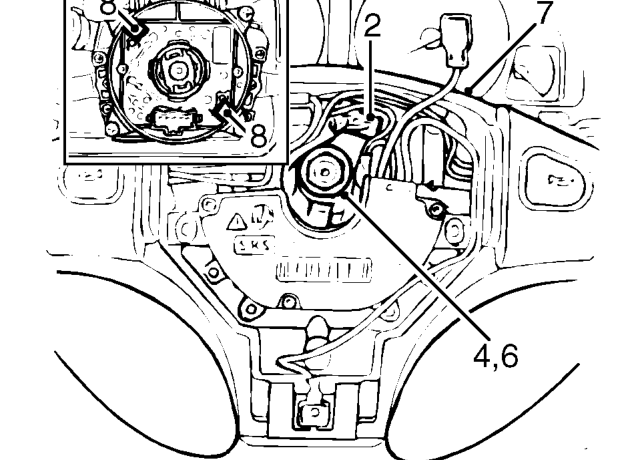 Steering wheel - ’k’ series – Remove driver’s airbag module. See RESTRAINT SYSTEMS, Repairs.