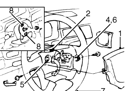 Steering wheel - ’d’ series – Remove driver’s airbag module. See RESTRAINT SYSTEMS, Repairs.