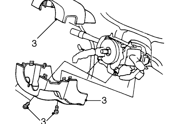 Steering lock – Remove driver’s pocket, 3 retaining screws and lower cover.