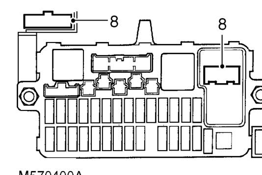 ’D’ series: Release connector and disconnect SRS rotary coupler from SRS main harness conn