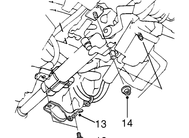 Remove bolt securing universal joint to column.