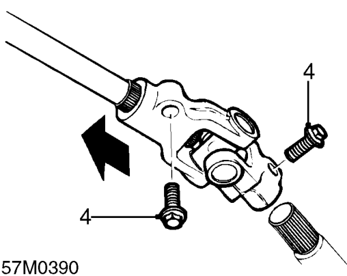 Power steering rack - ’k’ series – Align road wheels to straight ahead position and remove starter key to lock the steering w
