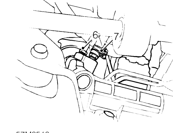 Power steering rack - ’l’ and ’t’ series – Remove 2 bolts securing column universal joint, slide joint up column and disconnect from 